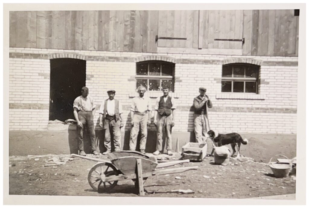 Bau des Schweinestalls, Hofstatt